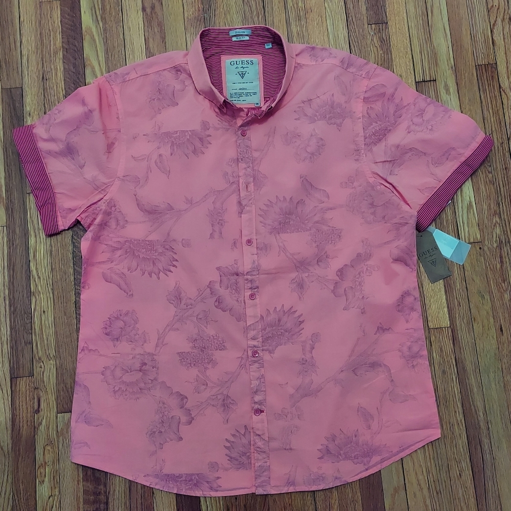 NEW! Guess Dillon Floral Shirt, Men's XXL SLIMFIT